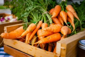 carrots in a crate